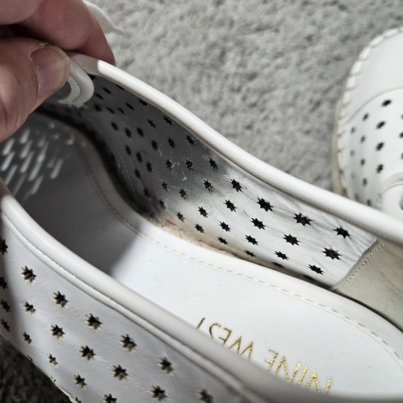 Nine West Gigantico White Star Platform Espadrilles Size 10.5M - Picture 7 of 8